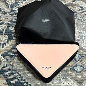Prada Black and Pink Geometric Pouch